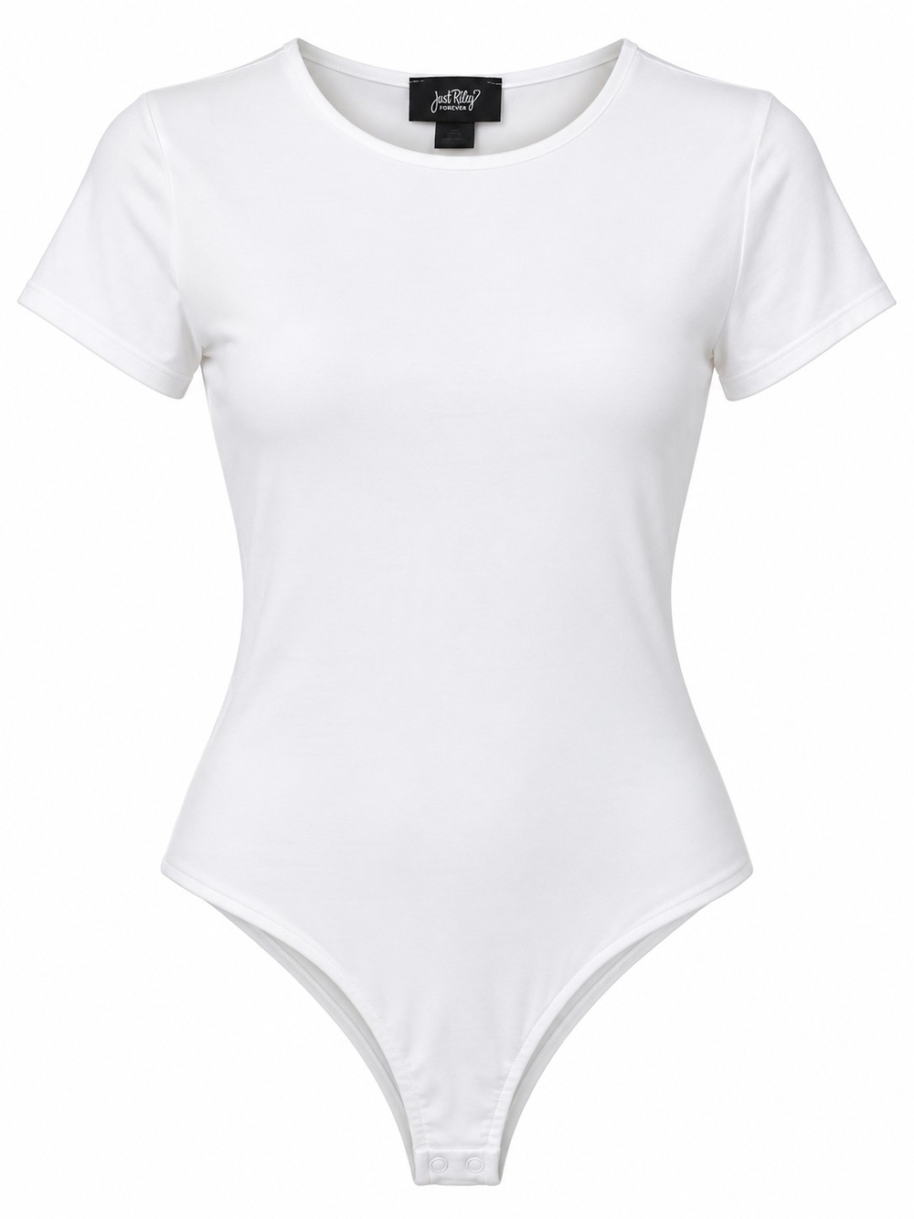 A55. Just Polly New York White Short Sleeve Bodysuit Large Like New